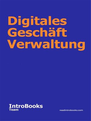 cover image of Digitales Geschäft Verwaltung